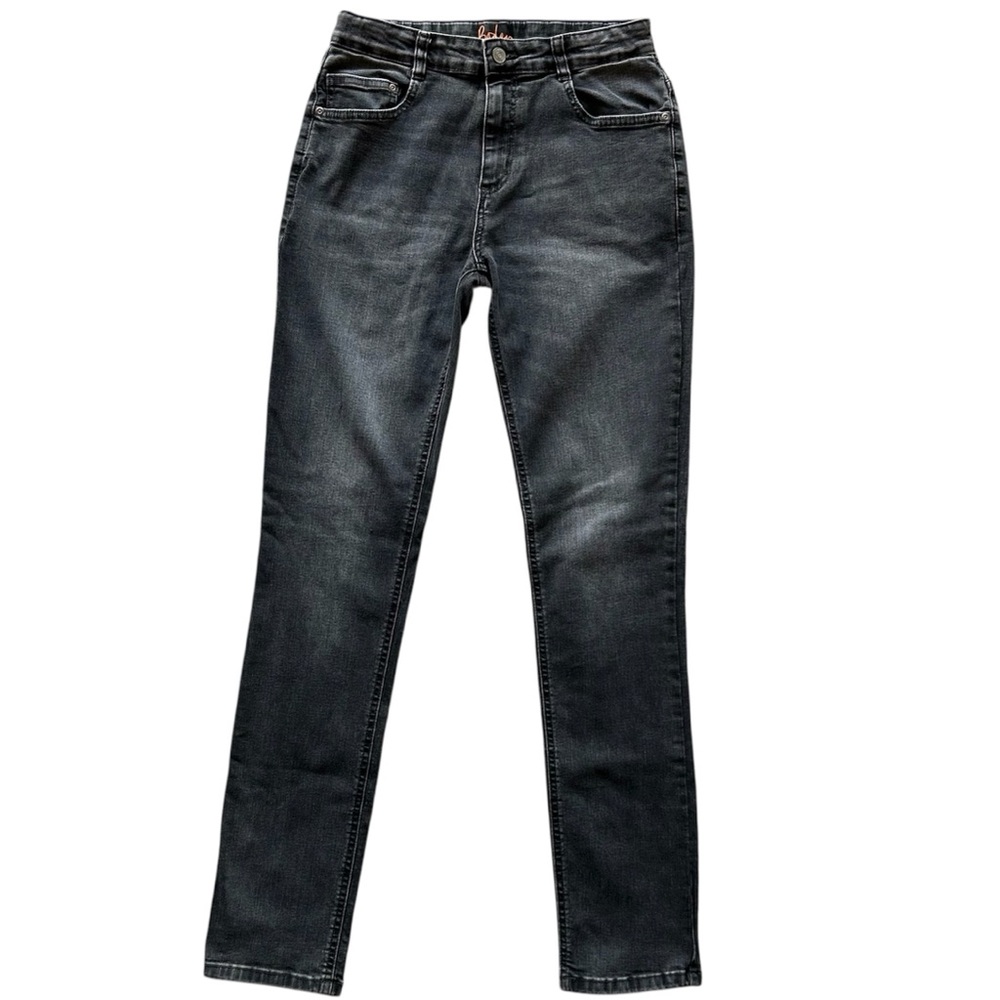Boden Black Adjustable Waist Straight Leg Stretchy Jeans Button Zipper Sz 15Y L